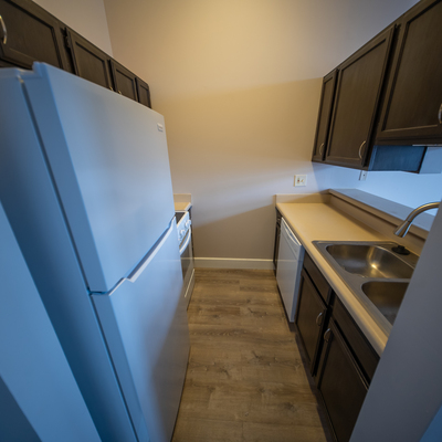 Newly refreshed (new appliances, etc.) kitchen inside Stilwell Apartment