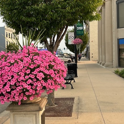 Pittsburg Beautiful pays for the hanging baskets, and the City of Pittsburg hangs and waters throughout May through October.