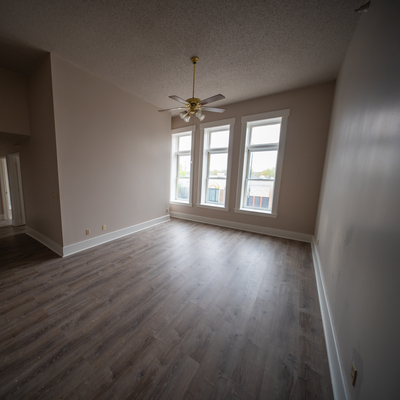 A picture of a newly renovated room.  Great progress is being made to preserve this iconic building!