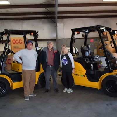 Forklifts and Jerry, Jim, and Nancy