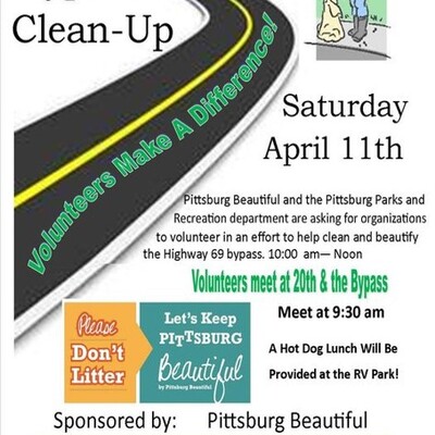Pittsburg Beautiful conducts a 69 Bypass Clean-up twice a year.