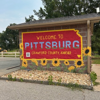Welcome Mural at RV Park, with QR Code/Explore Crawford County (Thank you to Jenna Spencer, Artist)
