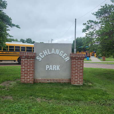 New park sign, with lettering paid for by Pittsburg Beautiful